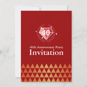 Convites de festa de aniversário de 40 anos Luxury