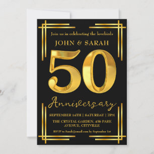 convites de festa de aniversário de 50 anos preto