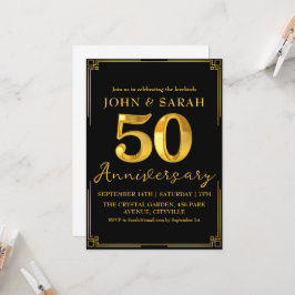 convites de festa de aniversário de 50 anos preto