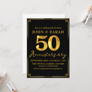 convites de festa de aniversário de 50 anos preto 