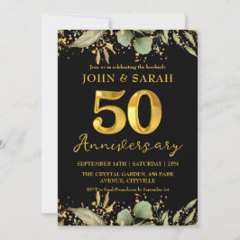 convites de festa de aniversário de 50 anos preto