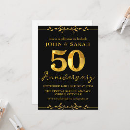 convites de festa de aniversário de 50 anos preto