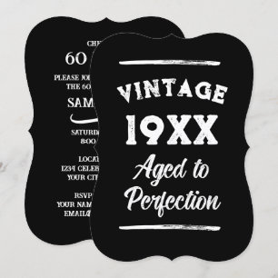 Convites de festa de aniversário de 60 anos com es