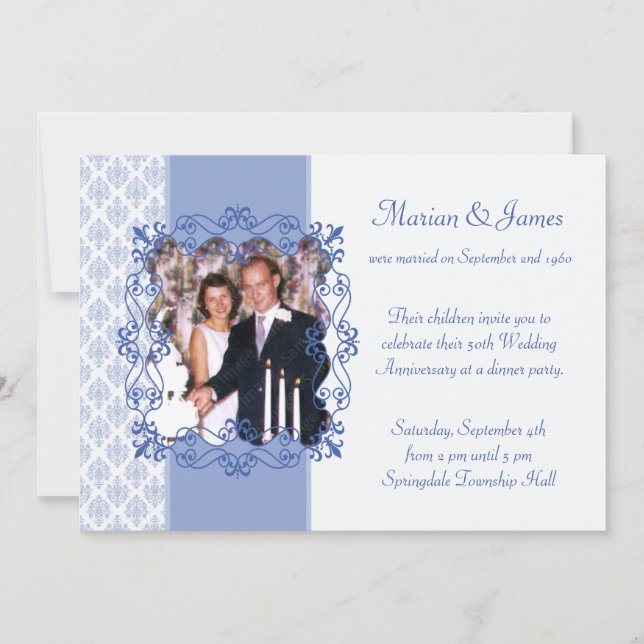 Convites de festa de aniversário de casamento de 5 (Frente)