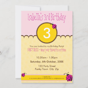 CONVITES DE festa de aniversário: ladybird 1P