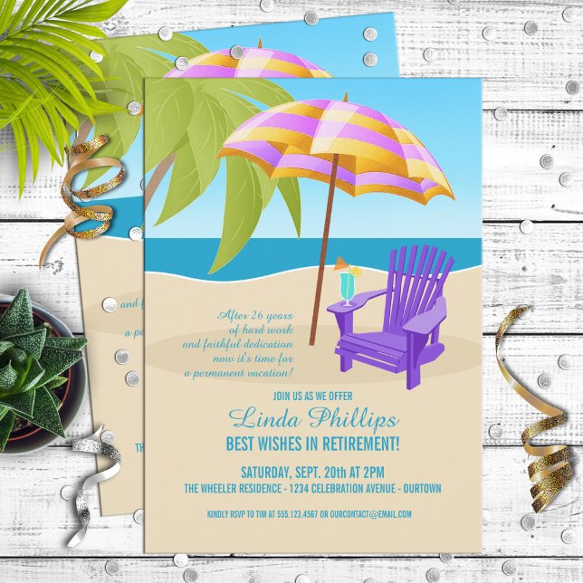 Convites de Festa de Aposentadoria Tropical (Criador carregado)