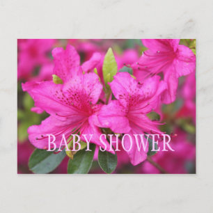 Convites de festa de baby shower com flores de azá