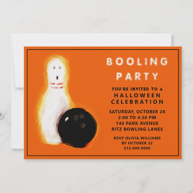 Convites de Festa de Boliche de Halloween (Frente)