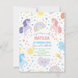 Convites de festa de cartão postal Pretty Little U