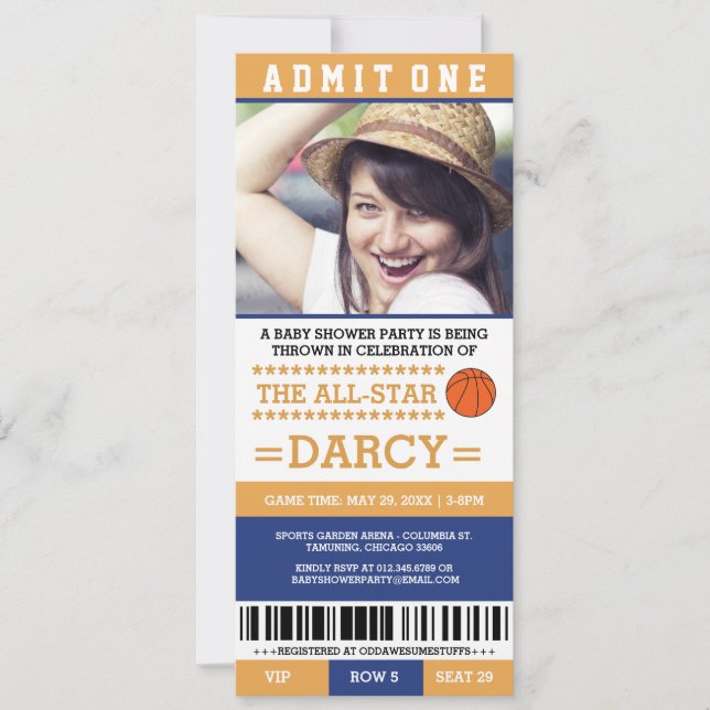 Convites de Festa de Chá de Bebê de Basquete (Frente)