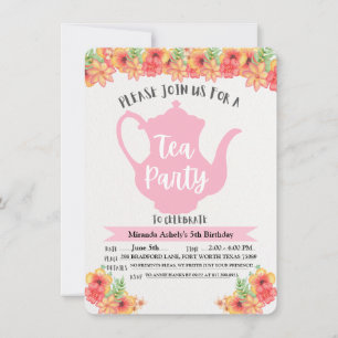 Convites de Festa de Chá para Meninas