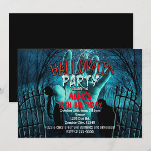 Convites de festa de fantasias de zumbi para Hallo