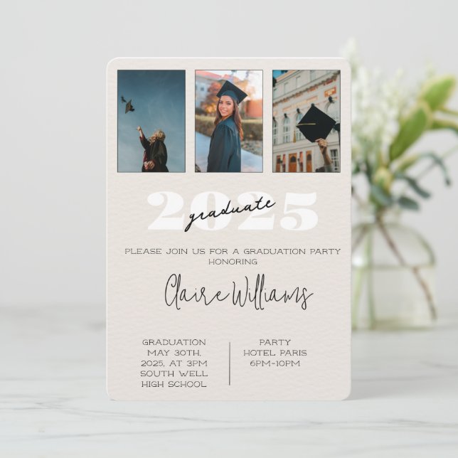 Convites de festa de formatura (Em pé/Frente)