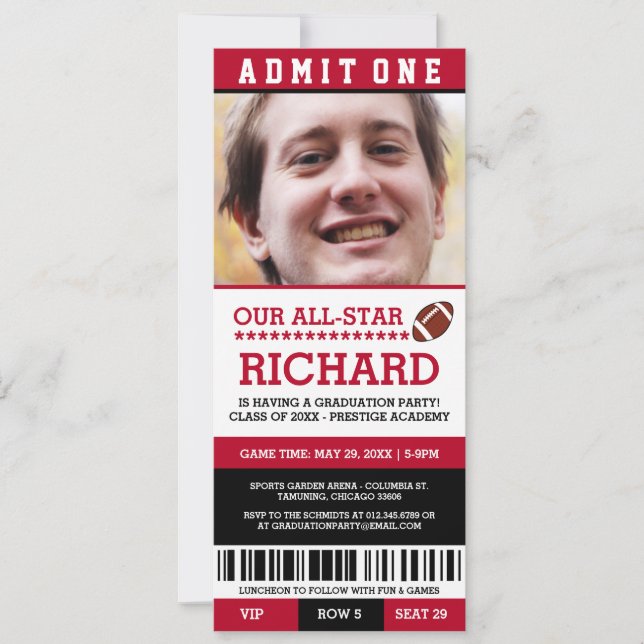 Convites de Festa de formatura de futebol (Frente)