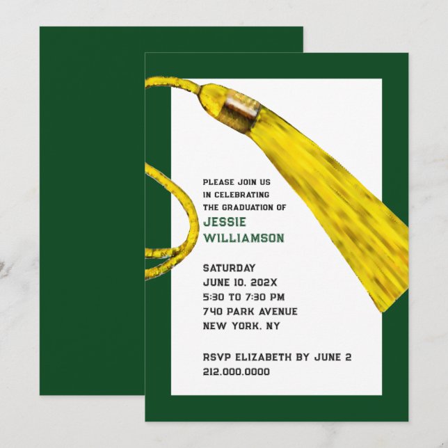 Convites de Festa de Formatura Verde (Frente/Verso)