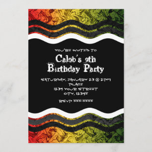 Convites de Festa de Fumaça Verde Amarelo Vermelho