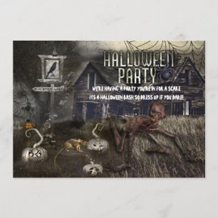 Convites de festa de Halloween assustadora da Sini