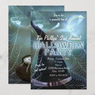 Convites de Festa de Halloween Noturna Fantasmagór