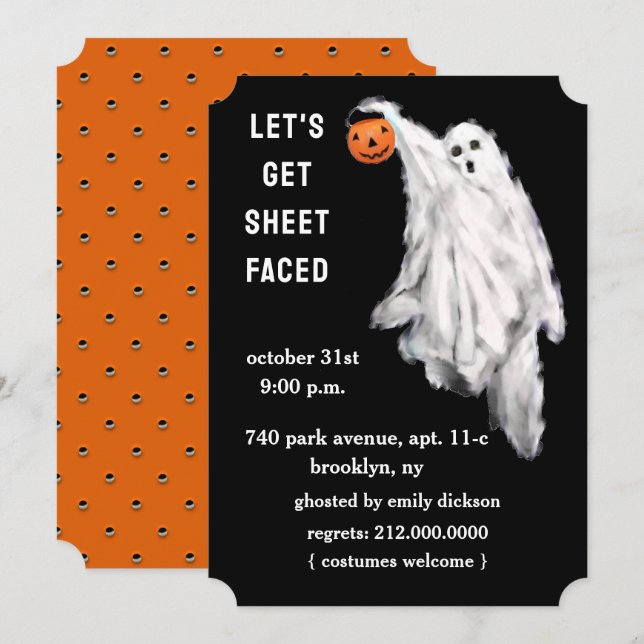 Convites de Festa de Halloween para Adultos (Frente/Verso)