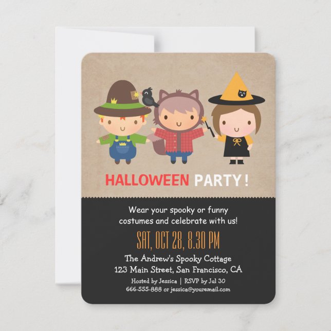 Convites de Festa de Halloween para Crianças Grung (Frente)