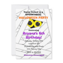 Convites de Festa de Halloween para Crianças Múmia