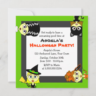 Convites de Festa de Halloween para Garotas Bonita