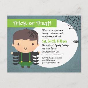 Convites de festa de Halloween para meninos com te