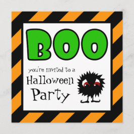 Convites De Festa De Halloween Pequena Meanie BOO