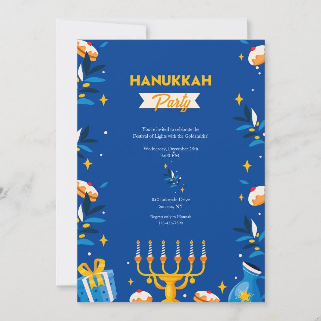 Convites de Festa de Hanukkah (Frente)