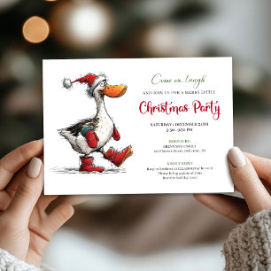 Convites de festa de Natal com humor de ganso bobo