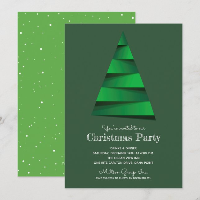 Convites de Festa de Natal da Árvore de Natal (Frente/Verso)