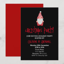 Convites de Festa de Natal de Gnome Santa