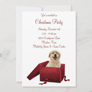 Convites de Festa de Natal do Cachorrinho Presente