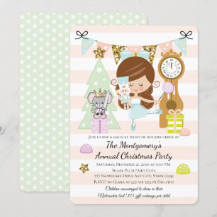 Convites de Festa de Natal do Quebra-Nozes Morena