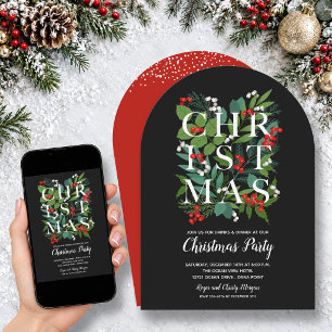 Convites de Festa de Natal Elegantes com Verduras