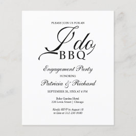 Convites de festa de noivado com orçamento de BBQ