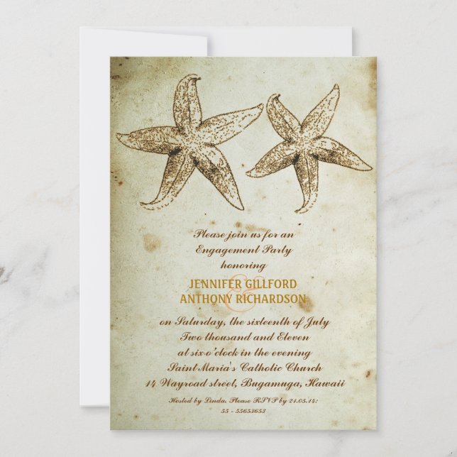 CONVITES DE FESTA DE NOIVADO DA PRAIA DE VINTAGEM (Frente)