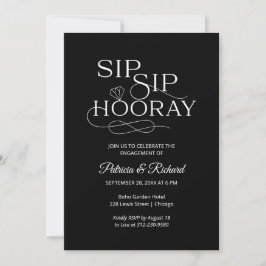 Convites de Festa de Noivado Sip Sip Hooray