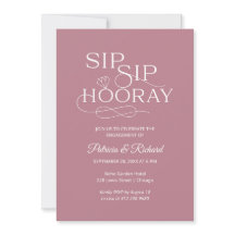 Convites de Festa de Noivado Sip Sip Hooray