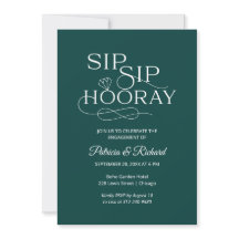 Convites de Festa de Noivado Sip Sip Hooray