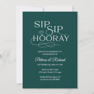 Convites de Festa de Noivado Sip Sip Hooray