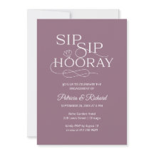 Convites de Festa de Noivado Sip Sip Hooray
