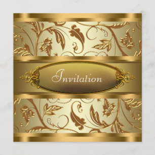 Convites de festa de ocasião em ouro puro