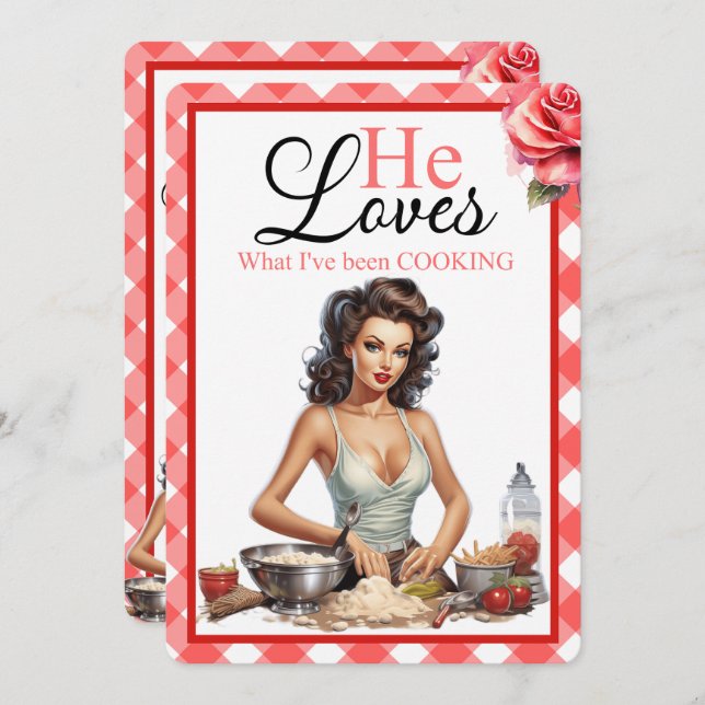 Convites de Festa de solteira de Pinup Rosa Retroa (Frente/Verso)