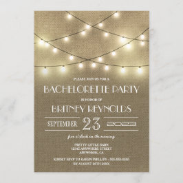 Convites de Festa de solteira Rustic Burlap