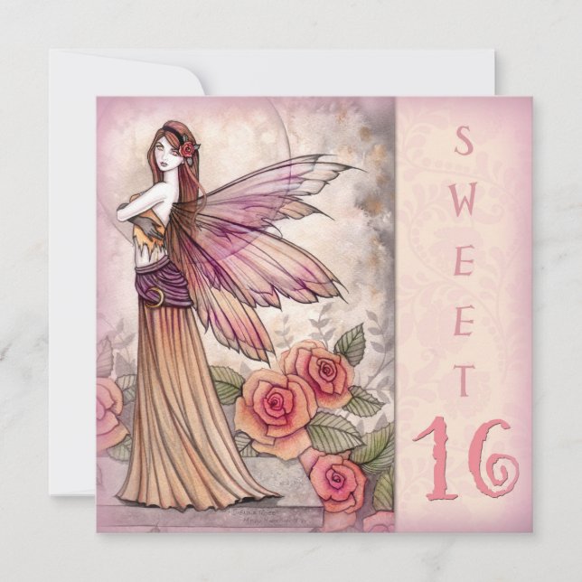Convites de festa de Sweet Sixteen de fada (Frente)