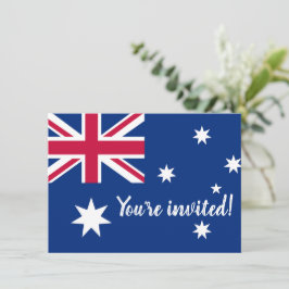 Convites de festa divertidos com a bandeira austra
