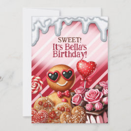 Convites de Festa do Coração de Doces do País dos 