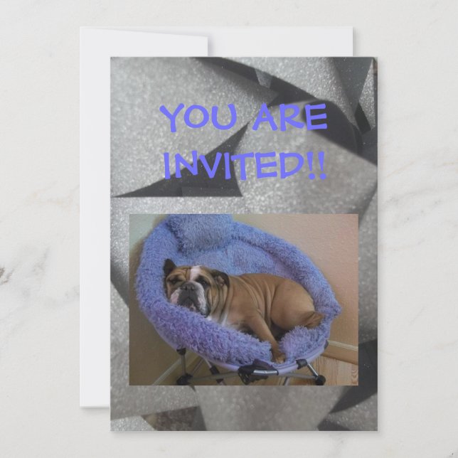Convites de festa do English Bulldog (Frente)