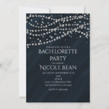 Convites de festa Glamour Brilho Azul e Diamante